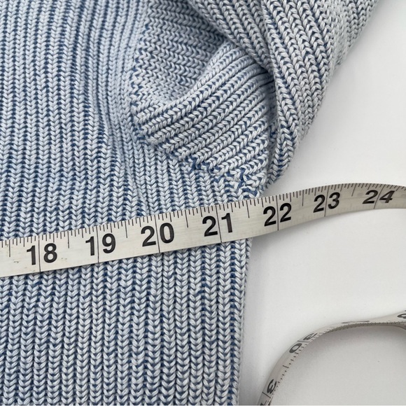 Gap Relaxed Ribbed Plaited Crewneck Sweater Light Blue Sz Medium Pullover Chunky - Picture 9 of 10